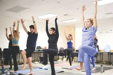 A yoga session at UCLA School of Dentistry