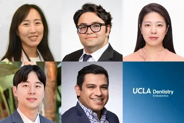 five headshots and the ucla dentistry endodontics logo