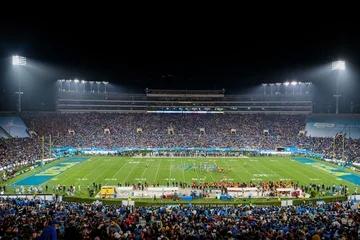 Rose Bowl Stadium at night