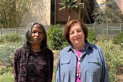 Francesca Moore and Dr. Carol Bibb outside
