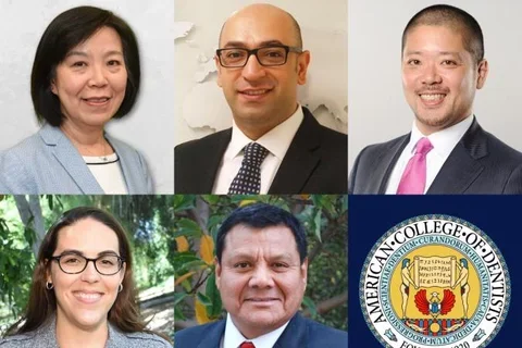 Five people in a grid of headshots