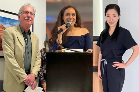 Collage of Jack Kurtz, Noha Nour and Nicole Lee, left to right