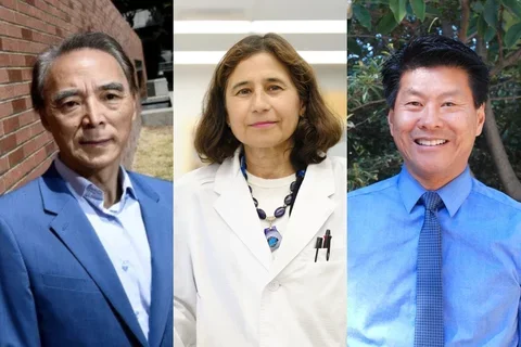 Drs. Honghu Liu, Yvonne Hernandez-Kapila, and Elbert Tom, left to right