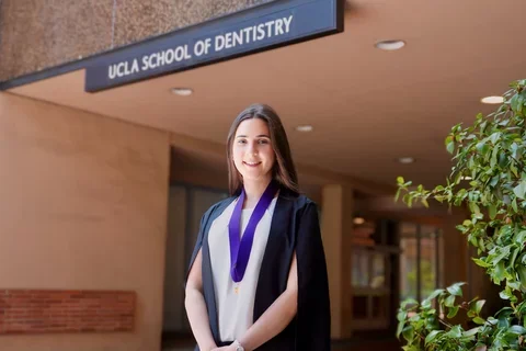 sima habrawi in front of the ucla school of dentistry