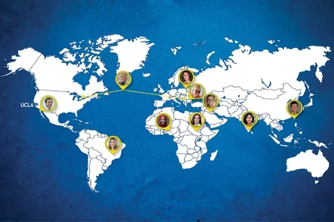 a world map showing selected Professional Program for International Dentists students home country.