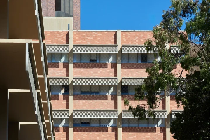 Red brick UCLA School of Dentistry building
