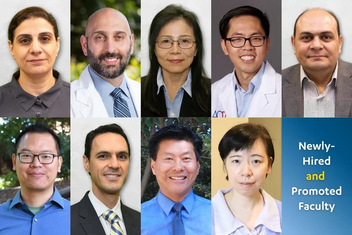 collage of nine people and the words "Newly-Hired and Promoted Faculty"
