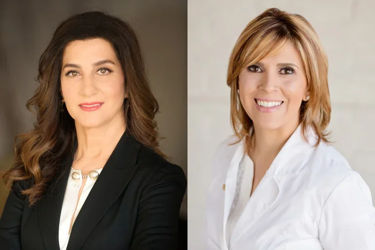 Dr. Mitra Mogharabi in the left and Dr. Hedi Kermani on the right
