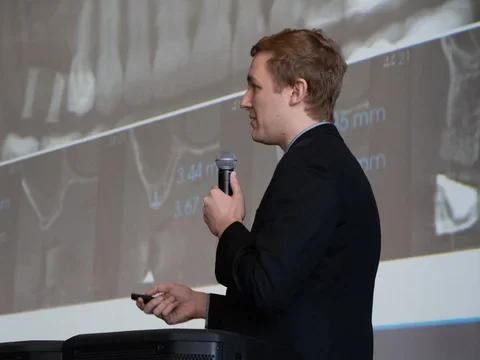 Carson Hunt presenting research