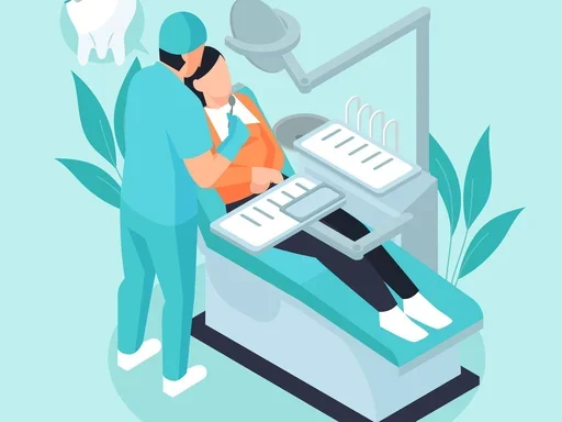 Dentist examining patient