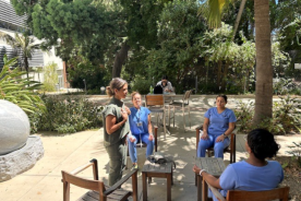 Image of breathwork in the botanical garden