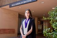 sima habrawi in front of the ucla school of dentistry