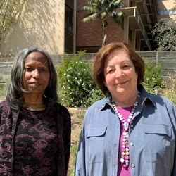 Francesca Moore and Dr. Carol Bibb outside