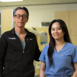 Two people in dentistry clinic