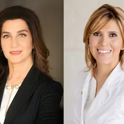 Dr. Mitra Mogharabi in the left and Dr. Hedi Kermani on the right