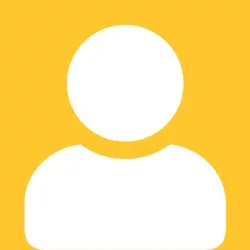 A person avatar icon set against a solid yellow background, representing a user profile