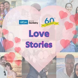 Collage with heart reading "Love Stories"