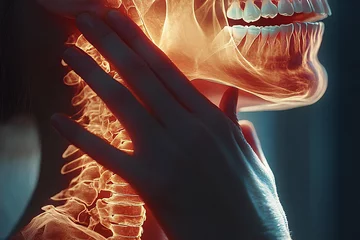 jaw neck pain transparent model graphic
