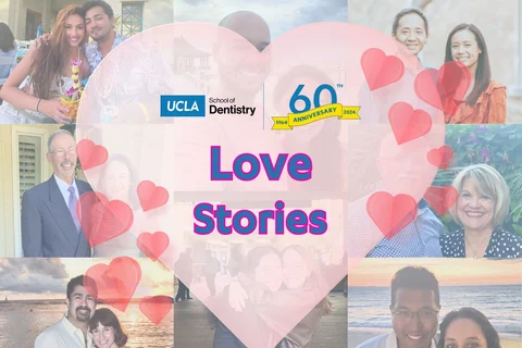 Collage with heart reading "Love Stories"