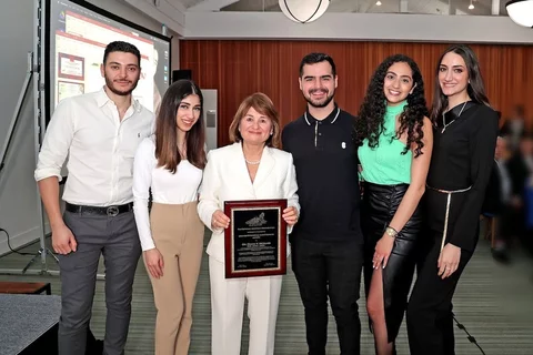 Diana Messadi with five UCLA dentistry students