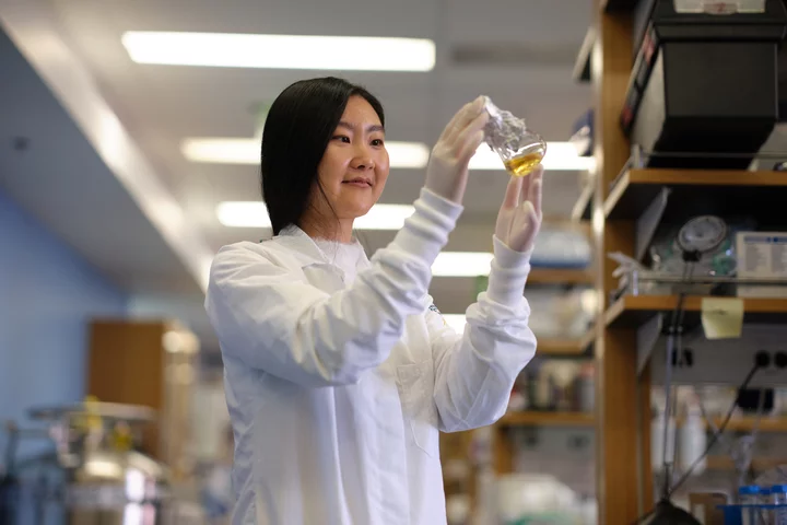 Graduate student in lab