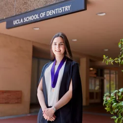 sima habrawi in front of the ucla school of dentistry