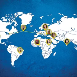 a world map  showing selected Professional Program for International Dentists students home country.